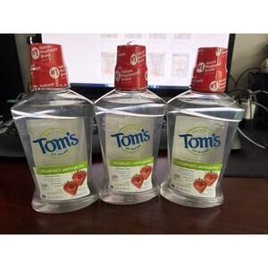 3Pk Toms of Maine Silly Strawberry Childrens Fluoride Rinse 16oz Mouthwash NEW